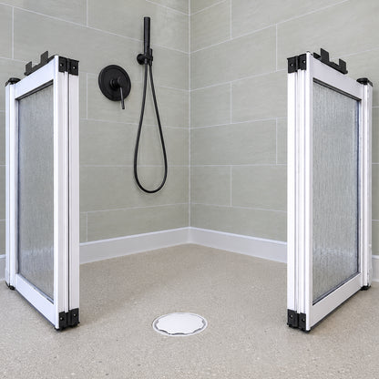 Wetroom shower tray for vinyl floor finishes