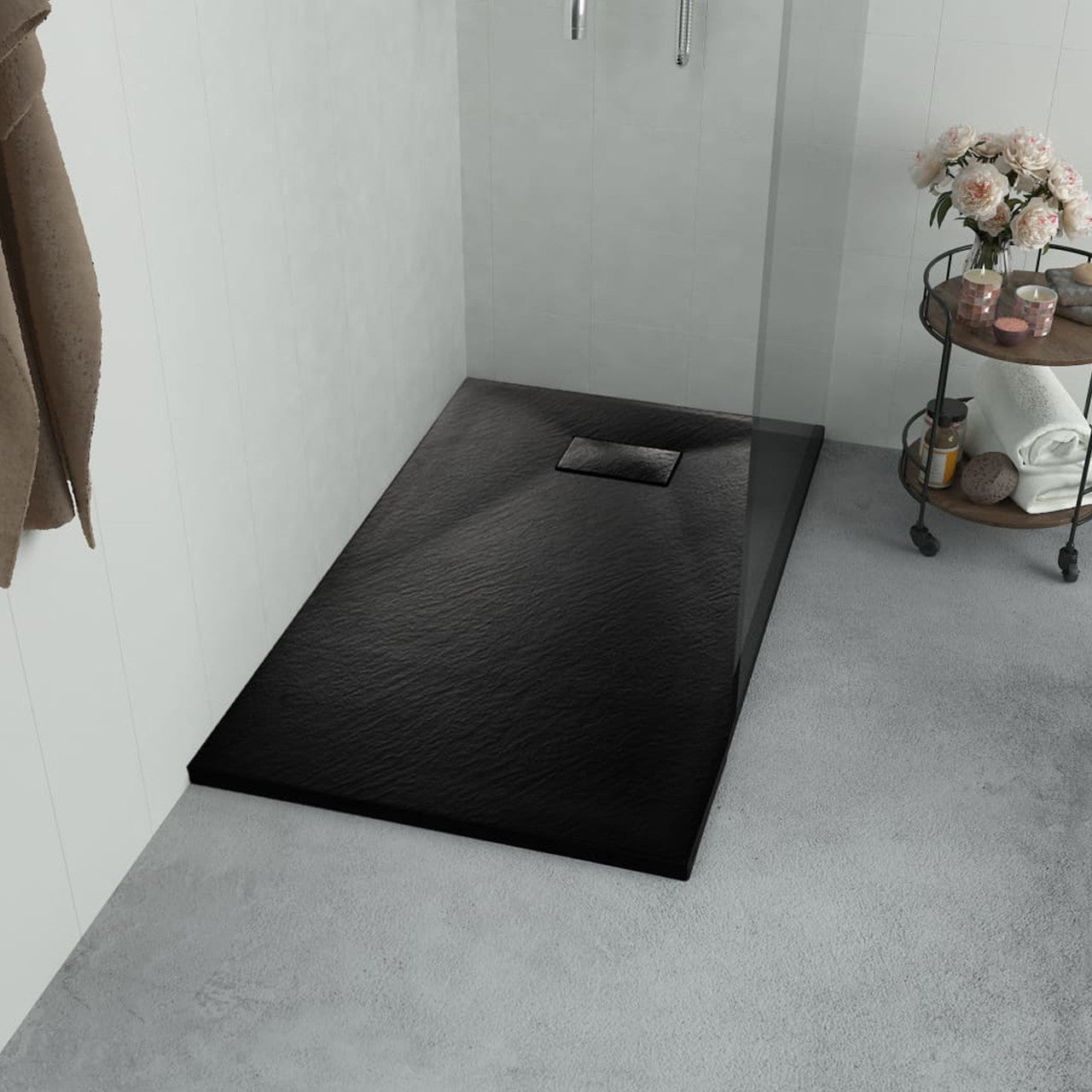 Thermopanel SMC Slate Effect Shower Tray - Black