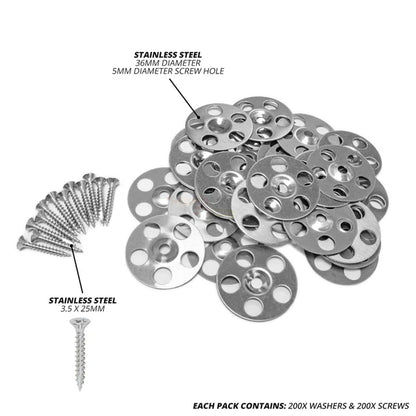 Stainless steel washers and screws